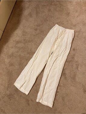 Cotton On Cream Lightweight Linen-Blend Pants